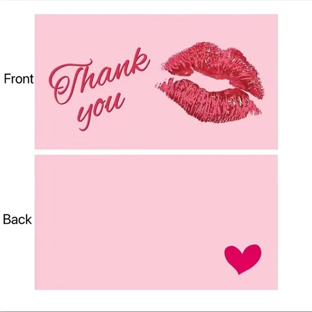 30 Cards Kisses Thank You Cards For Shipping Packaging Gift - Picture 1 of 2